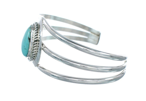 Navajo Turquoise Tear Drop Sterling Silver Cuff Bracelet X10431
